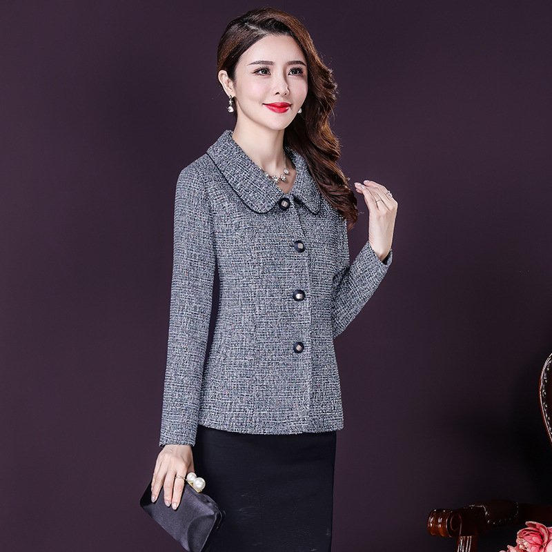 Spring Coat Single-Breasted Long-Sleeved Tweed Young Short Suit C105 - Image 3